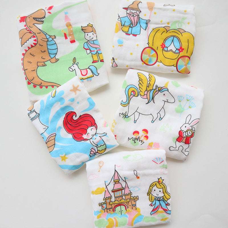 6-Layer Embroidered Baby Saliva Towel Set - Soft, Absorbent, and Adorable Designs for Infants & Toddlers