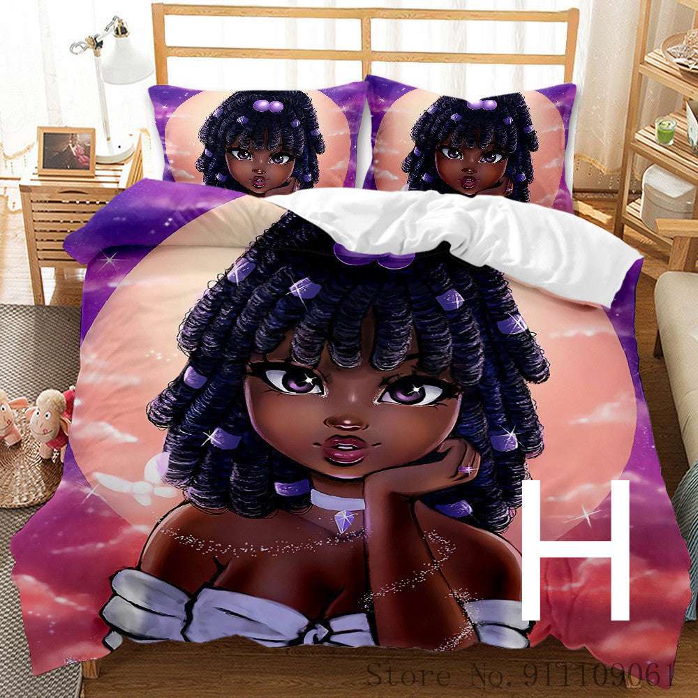 African Girl Bedding Set for Children