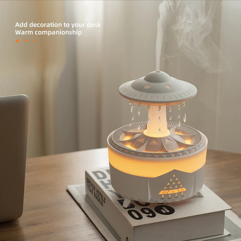 Rain Drop Humidifier with 7-Color LED - Soothing Sounds & Aromatherapy Diffuser