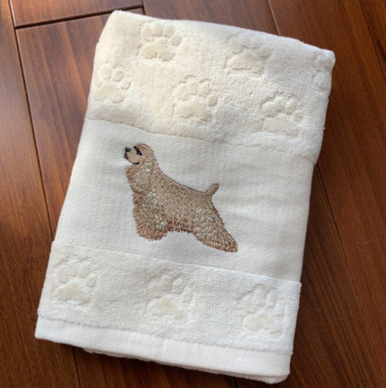 Dog Embroidery Water Absorbing Wash Towel – Pure Cotton