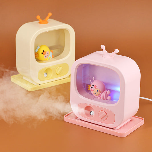 Creative Home Desktop Mini TV-Shaped Humidifier with Ambient Lighting