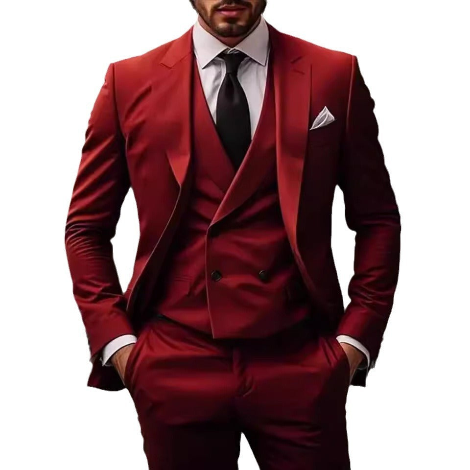 Men´s Elegant Plus Size 3 piece Suit-Cotton Blend