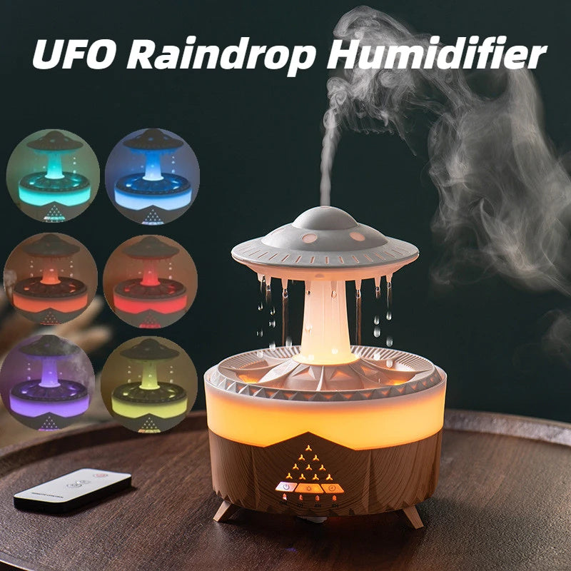 Rain Drop Humidifier with 7-Color LED - Soothing Sounds & Aromatherapy Diffuser