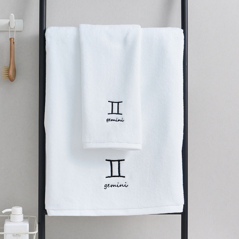 Cotton Constellation Towel Set - Zodiac-Inspired Pure Cotton Towels for Bath & Beach