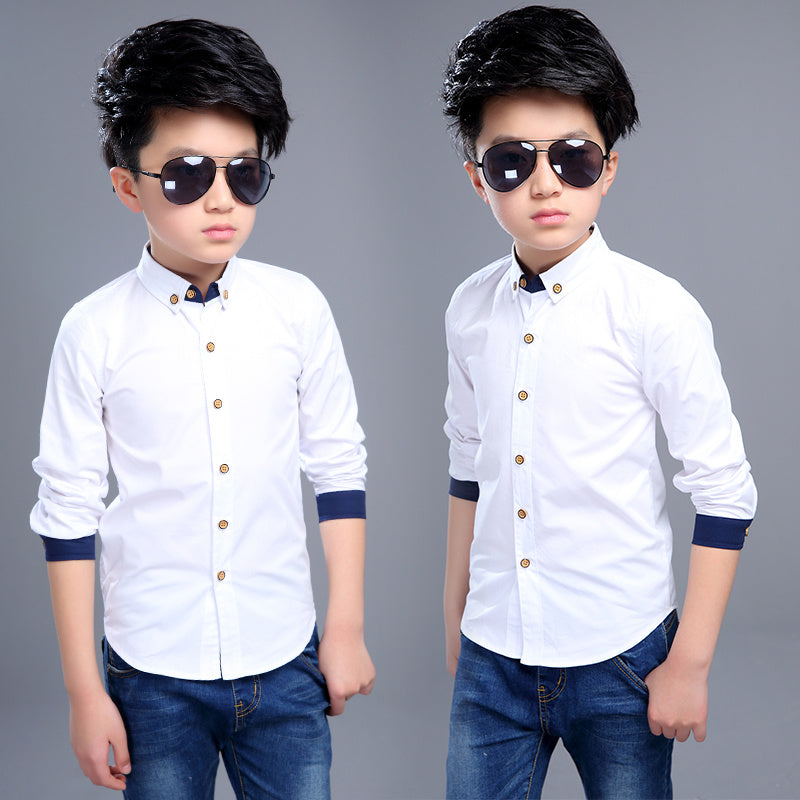 Long Sleeve Fall Casual Children's Striped Shirt – Comfortable & Stylish