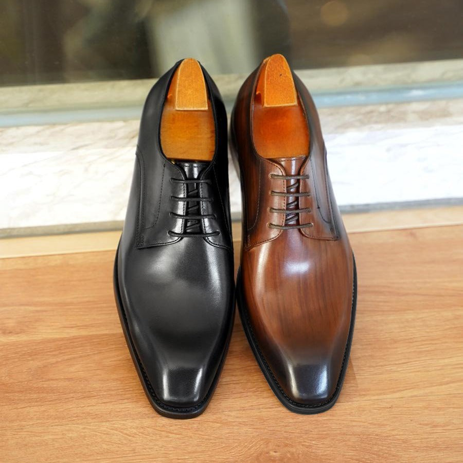 Men´s Vintage Square Toe Leather Shoes