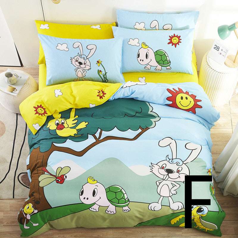 Cute Cartoon Children Bed Sheet & Quilt Cover Set – Fun and  Cozy Bedding for Kids