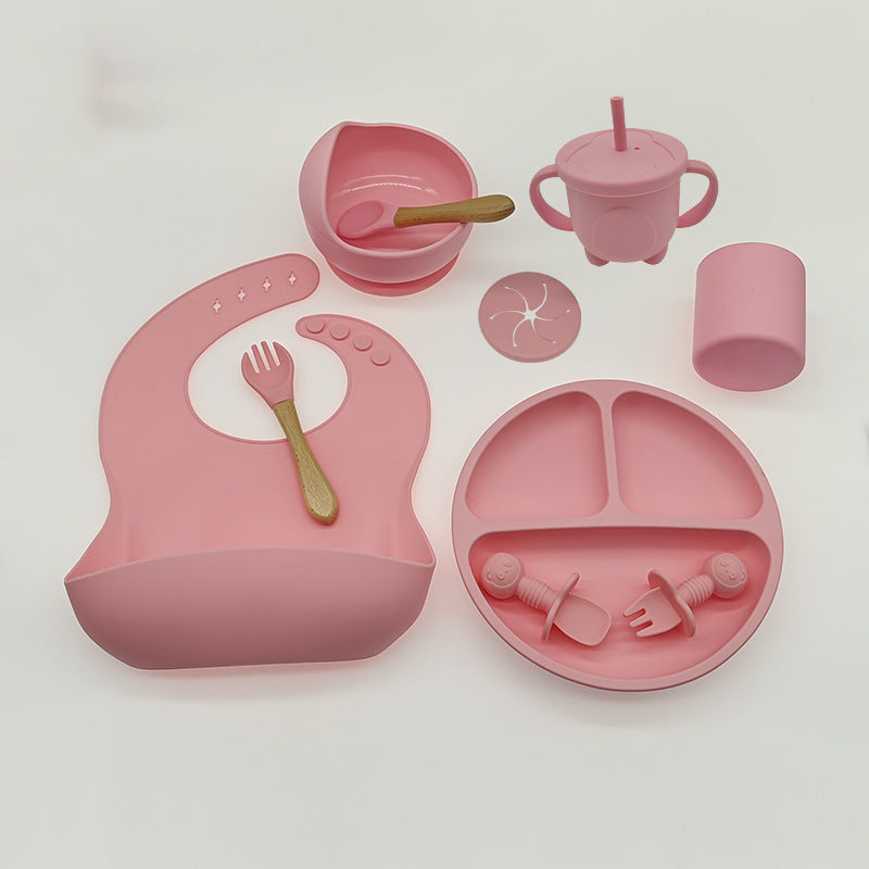 Silicone Baby Feeding Set – 10-Piece, Safe & Practical Dishware for Learning to Eat, Dishwasher Safe