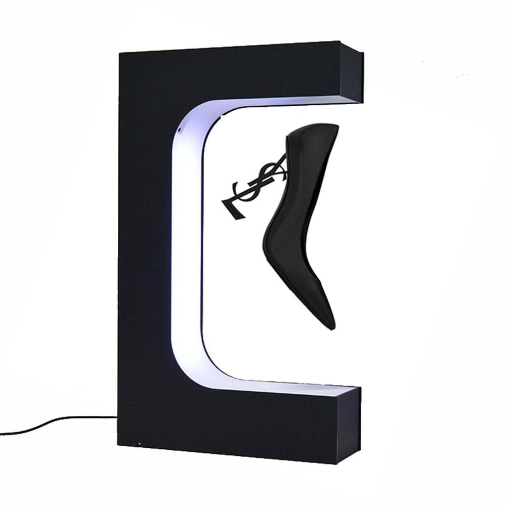 E-Shaped Adjustable Levitating Shoe Rack with LED Display & Remote Control