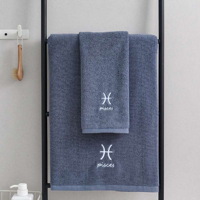 Cotton Constellation Towel Set - Zodiac-Inspired Pure Cotton Towels for Bath & Beach