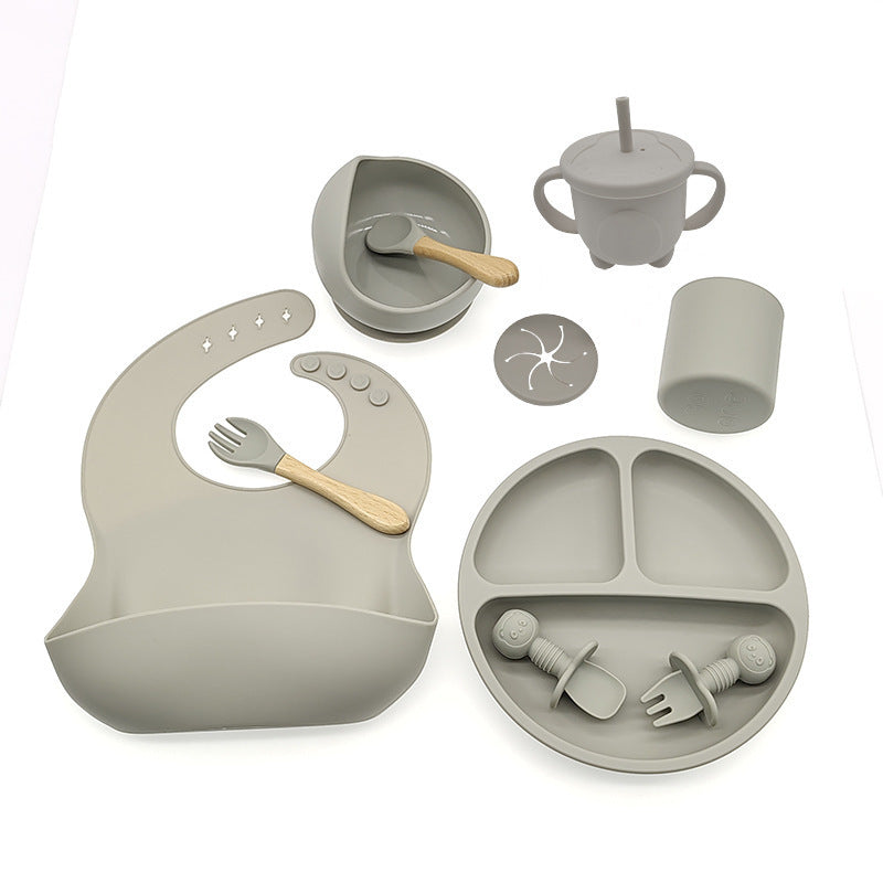 Silicone Baby Feeding Set – 10-Piece, Safe & Practical Dishware for Learning to Eat, Dishwasher Safe