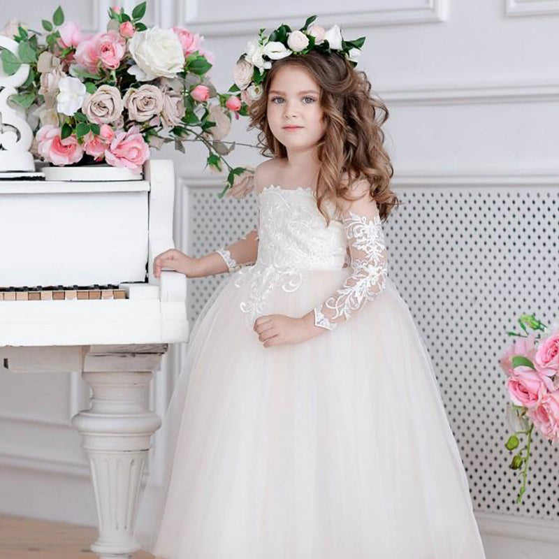 Fashion Princess Kids Tuxedo Wedding Dress Costume – Safe & Elegant Girls Gown for Special Occasions