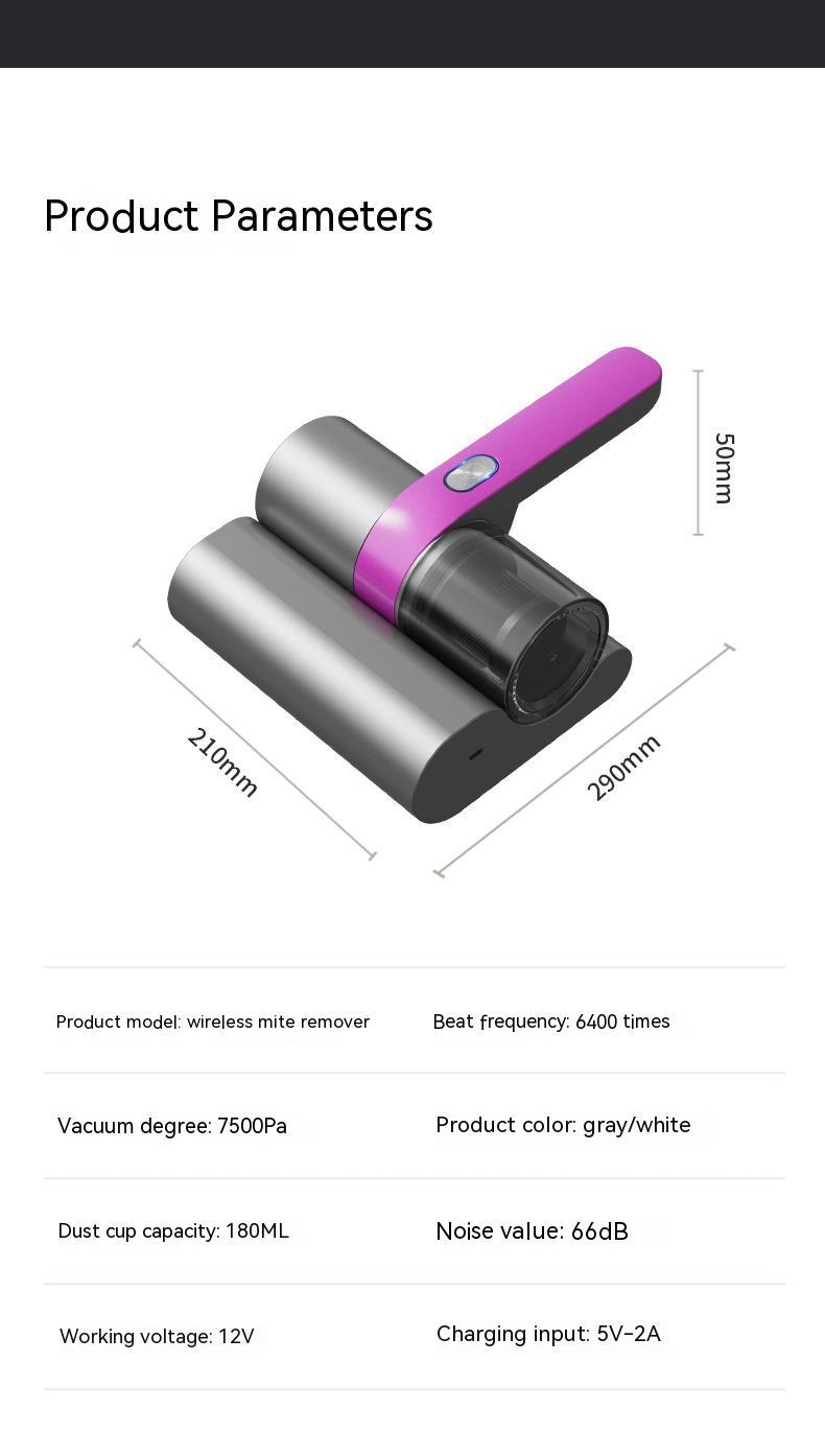 Mites Instrument Household Bed Vacuum Cleaner – UV Mite Removal Wireless Sterilization Machine