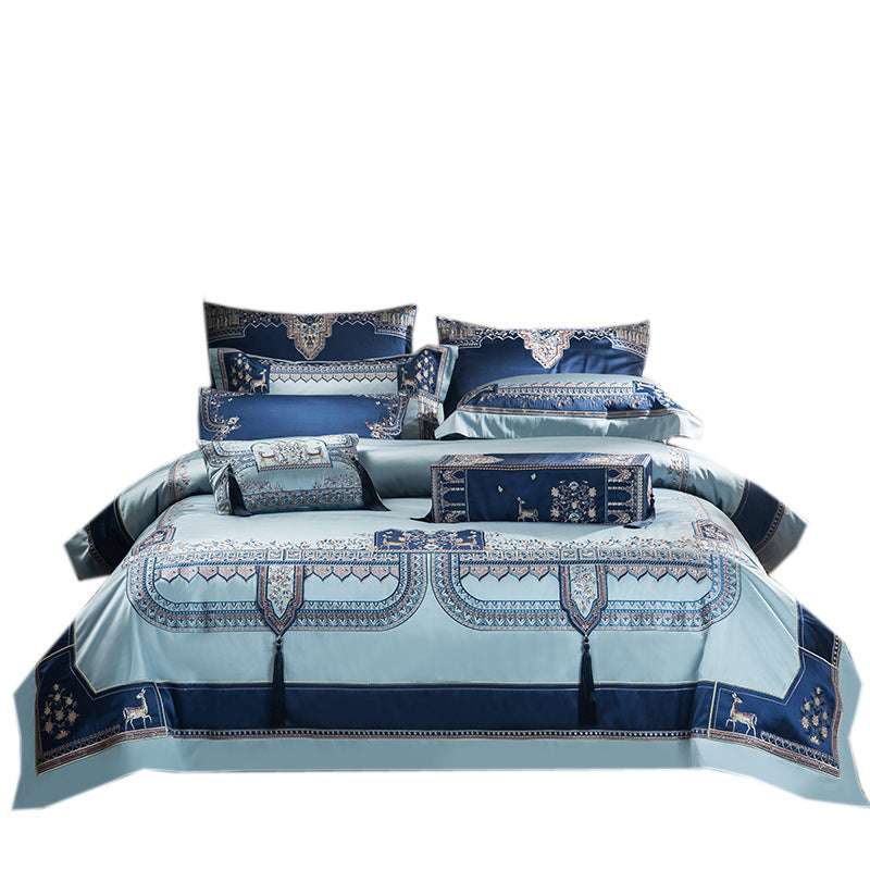 Luxury Villa Palace Style Long-Staple Cotton Bedding Set