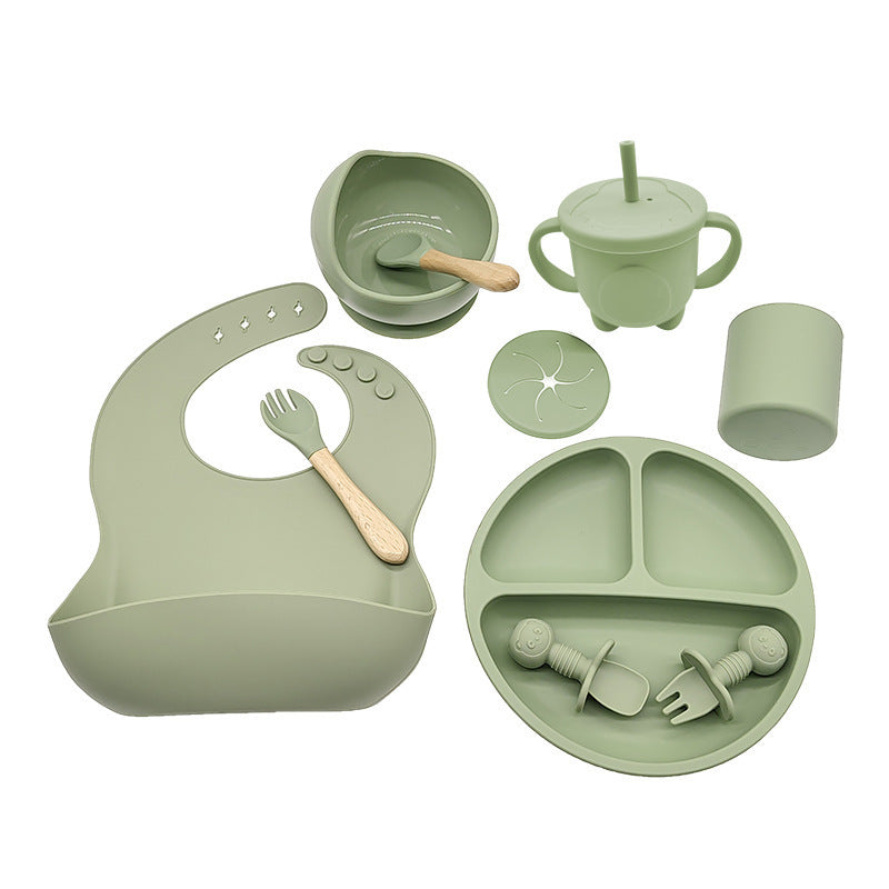 Silicone Baby Feeding Set – 10-Piece, Safe & Practical Dishware for Learning to Eat, Dishwasher Safe