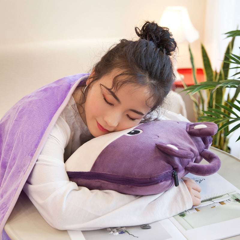 Functional Cartoon Folding Pillow Nap Blanket – Soft, Cozy, and Fun