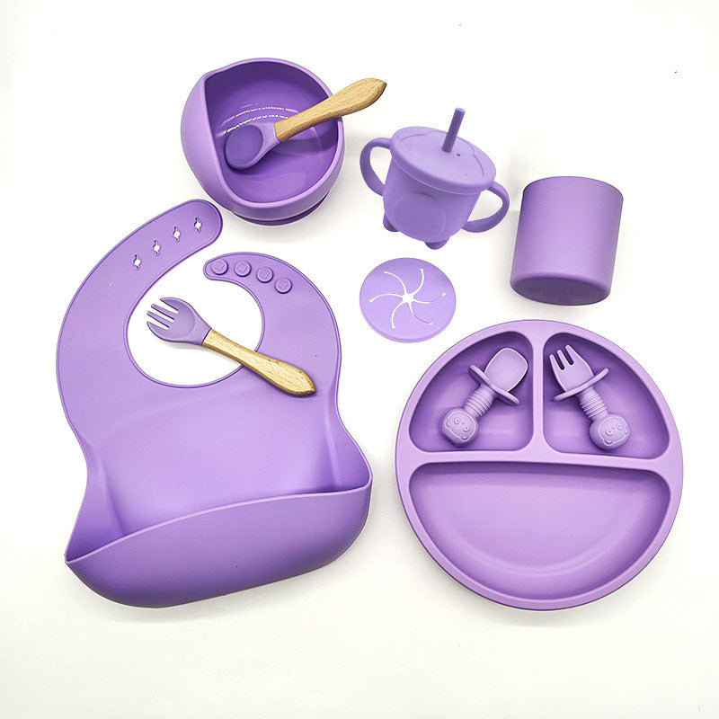 Silicone Baby Feeding Set – 10-Piece, Safe & Practical Dishware for Learning to Eat, Dishwasher Safe