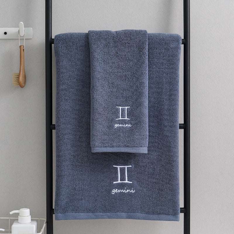 Cotton Constellation Towel Set - Zodiac-Inspired Pure Cotton Towels for Bath & Beach