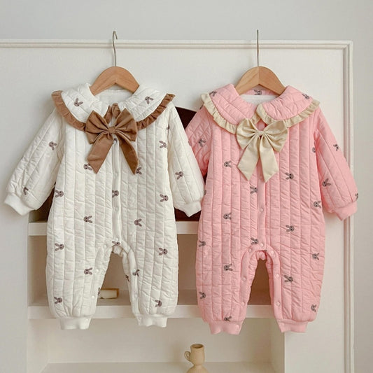 Adorable Baby Winter Overall – Retro Style Cotton Jumpsuit for Newborns and Infants