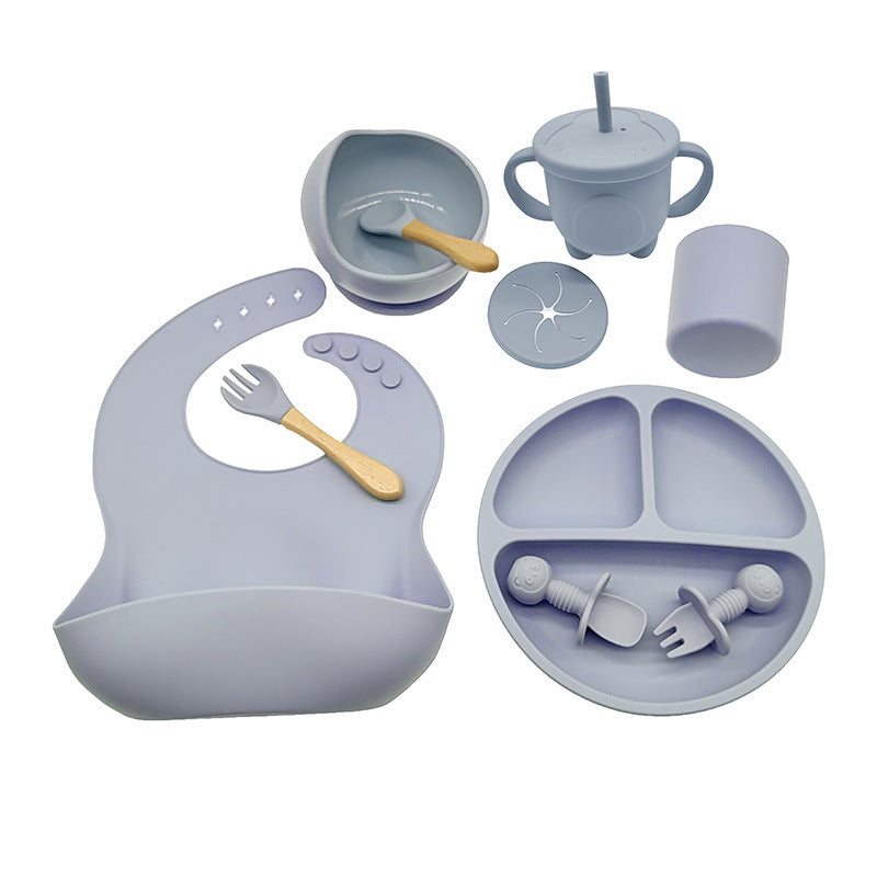 Silicone Baby Feeding Set – 10-Piece, Safe & Practical Dishware for Learning to Eat, Dishwasher Safe