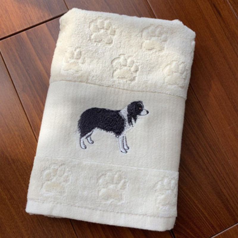 Dog Embroidery Water Absorbing Wash Towel – Pure Cotton