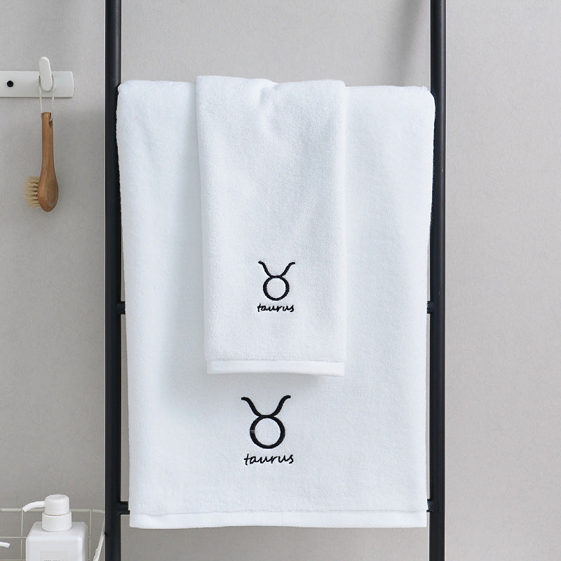 Cotton Constellation Towel Set - Zodiac-Inspired Pure Cotton Towels for Bath & Beach