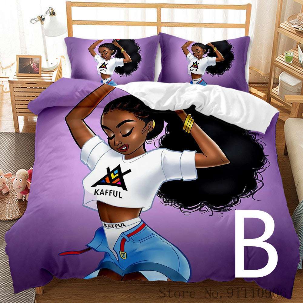 African Girl Bedding Set for Children