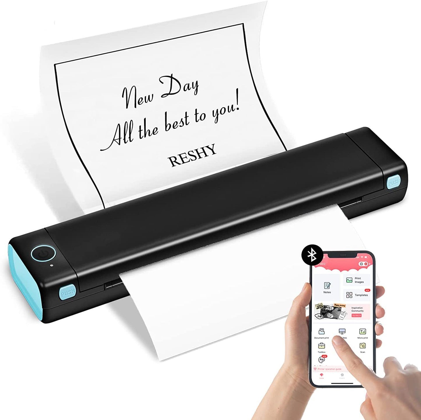 Portable Mini A4 Printer - Eco-Friendly, Ink-Free Technology for Home & Travel