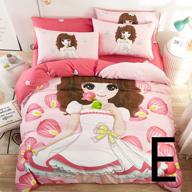 Cute Cartoon Children Bed Sheet & Quilt Cover Set – Fun and  Cozy Bedding for Kids